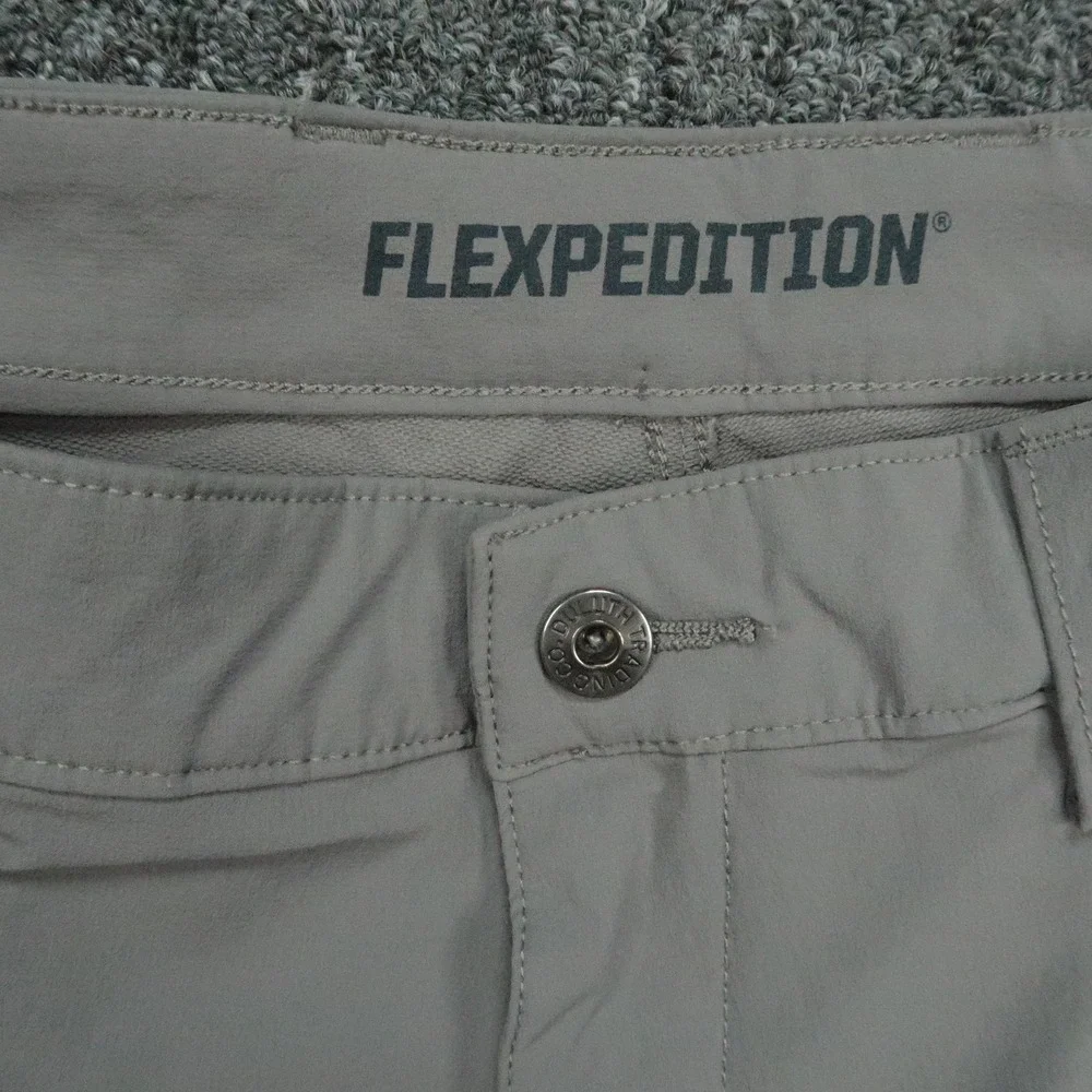 Duluth Trading Pants Mens 38x34 Gray Flexpedition Relaxed Fit Stretch Zip Pocket
